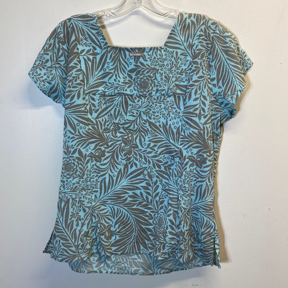 Columbia  Aqua Floral Top Size M - Picture 5 of 13